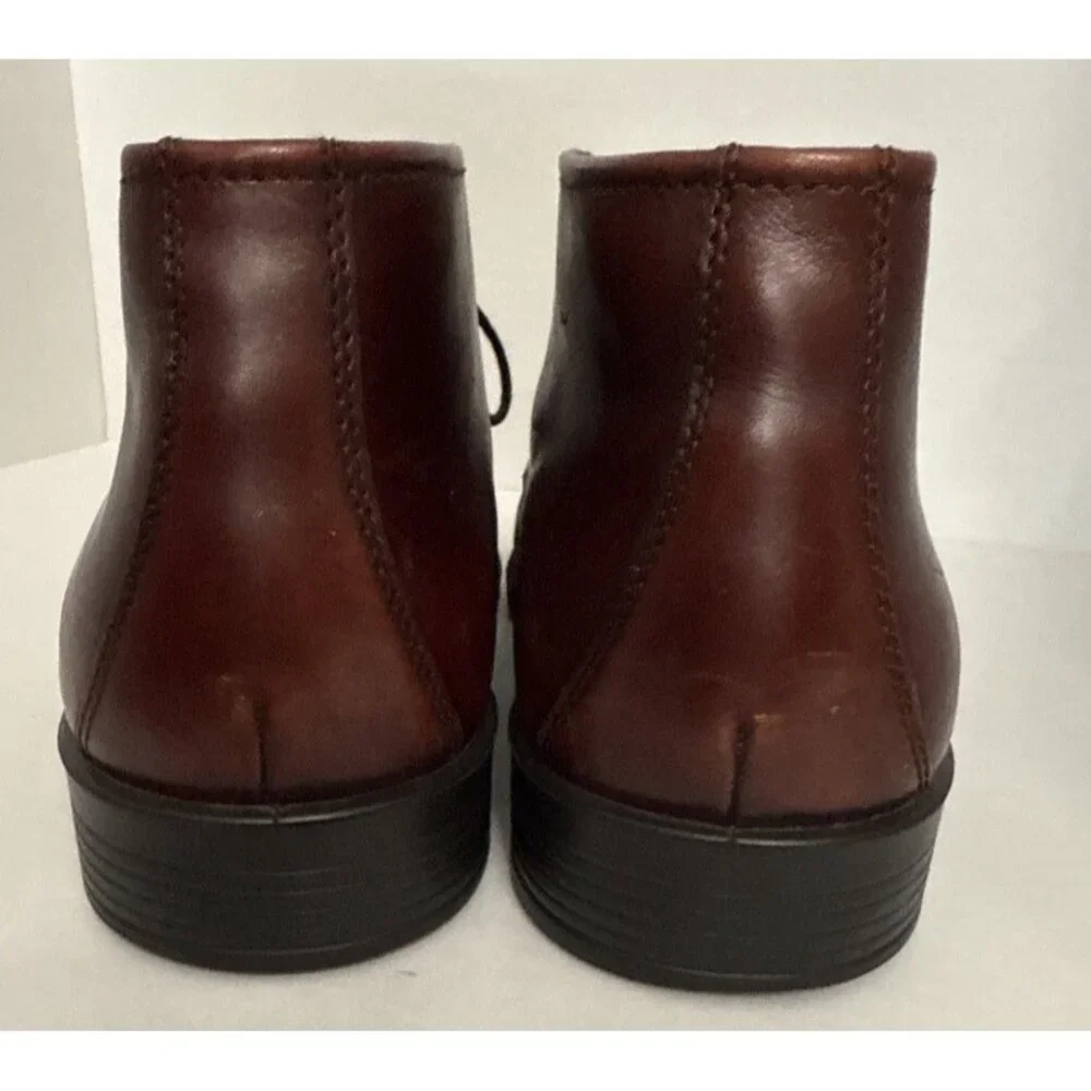 ECCO Chukka Boots Shoes‎ EU 46 US 12/12.5 Cognac Brown Leather Ankle Lace Up